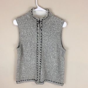 Christopher & Banks Heathered Zippered Knot Vest Size Medium